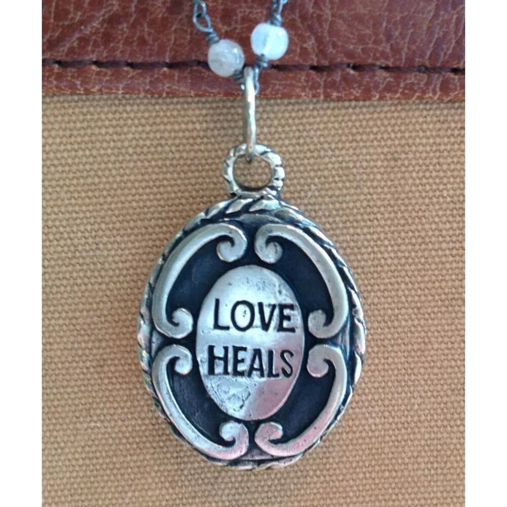 Love Heals Faceted Cabochon Crystal Rosary Brocade Charm w/plain Ring LH46 - Picture 2 of 3